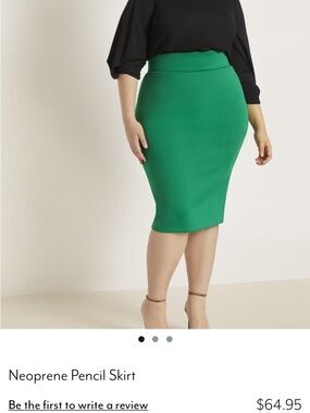 Eloquii Emerald Green Neoprene Pencil Skirt